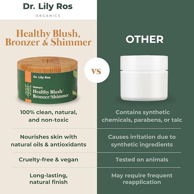 Dr. Lily Ros- All-Natural Blush, Bronzer & Shimmer – Plant Based No Harsh Chemicals, No Parabens or Synthetic Fragrances 100% Natural Formula Safe for Sensitive Skin (Golden Sun)-VivaGrace Women