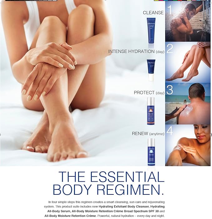 Trilipiderm Essential Body Regimen Bundle Set – 4 Simple Steps for this regimen - Start with Gentle Exfoliant Cleanser, Sun Care and Rejuvenating System that is powerful, natural and healthy hydration-VivaGrace Women
