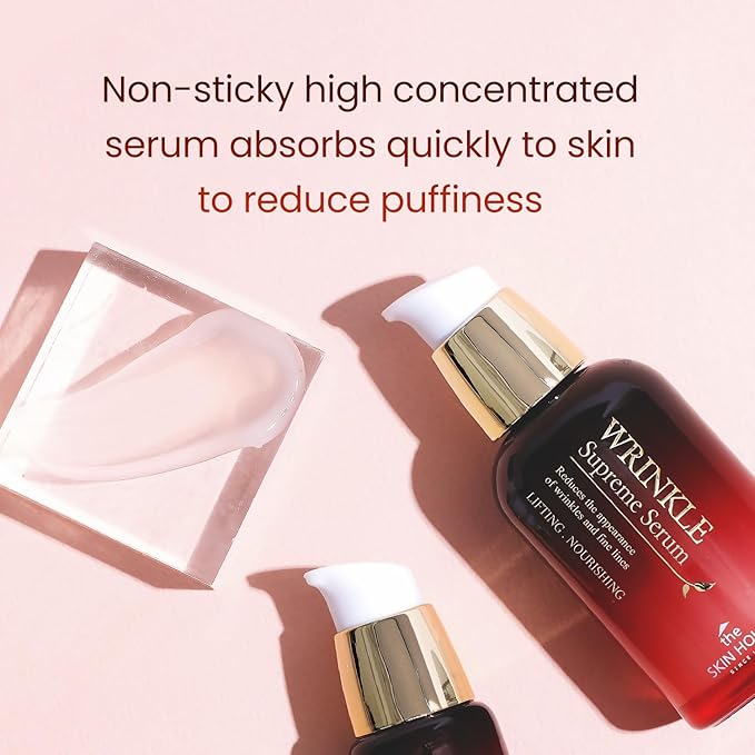 THE SKIN HOUSE Wrinkle Supreme Gift Set l Birthday present , Korean Facial Skin Care Essential for Wrinkles, Fine Lines, Nourishing l Red Ginseng, Adenosine, Ceramide l Facial Cleanser, Serum, Cream-VivaGrace Women