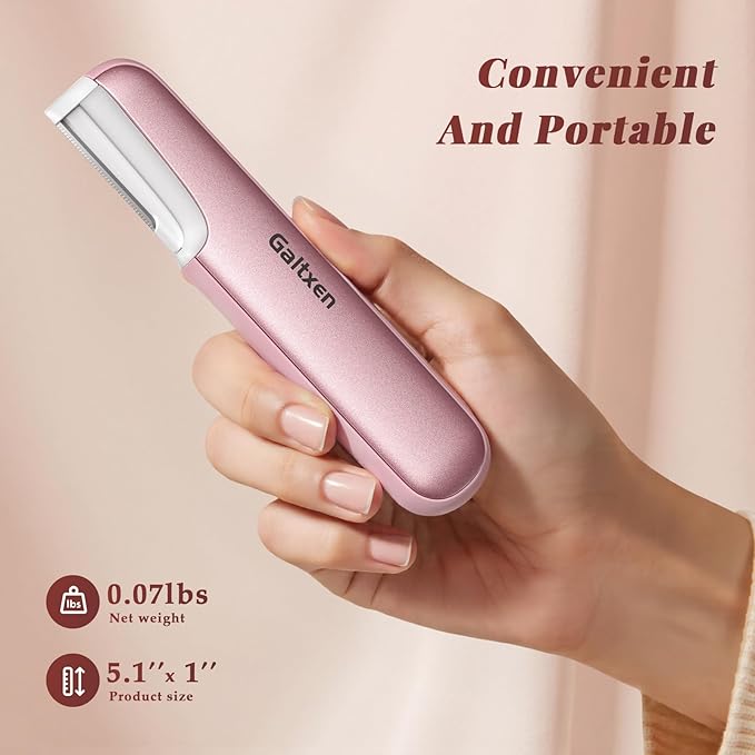 Dermaplaning Tool for Women Pink - Facial Exfoliation & Peach Fuzz Hair Removal with Rechargeable Sonic Edge Technology, 10 Refill Blades-VivaGrace Women