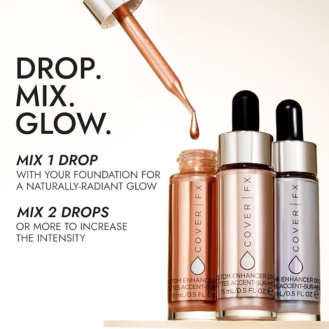COVER FX Custom Enhancer Drops - Rose Gold: Bronzed Pink Finish - 15mL - Radiant Glow - Liquid Highlighter-VivaGrace Women
