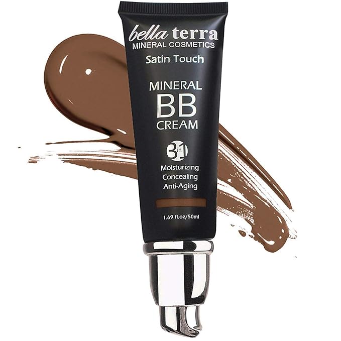 Bellaterra Cosmetics BB Cream - Tinted Moisturizer & Mineral Foundation, Hypoallergenic, Buildable Coverage, Oil-Free, Non-Comedogenic, Vegan, 1.69oz, Dark 108-VivaGrace Women