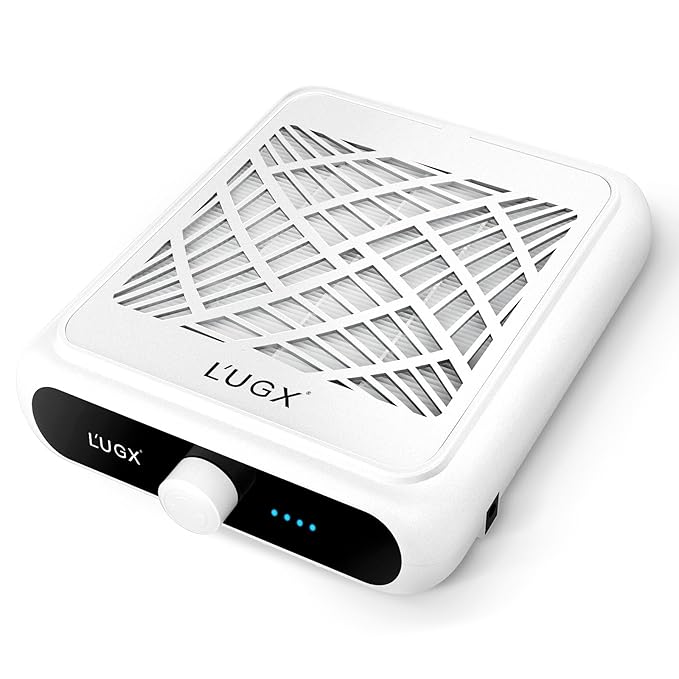 L'UGX Rechargeable Nail Dust Collector with 2 Reusable Filter, Professional Nail Vacuum Dust Collector Nail Tech Fan Extractor Powerful Suction Machine, Perfect for Home Salon Use-VivaGrace Women