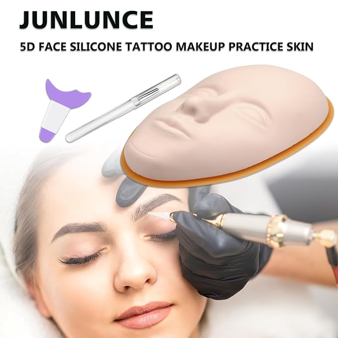 Makeup Practice Face Kit - Includes 6PCS Practice Fake Face & 5D Face Model Stand and Eye Makeup Assistance Tools, Ideal for Daily Makeup Training and Workshops-VivaGrace Women