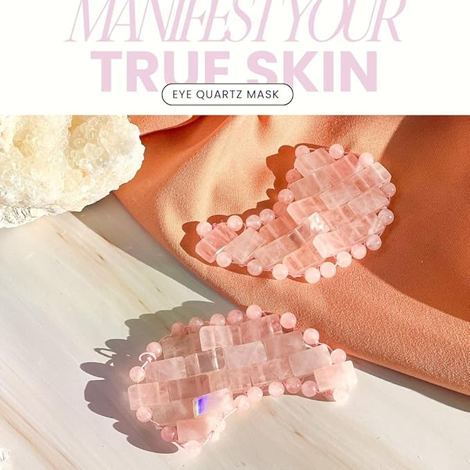Moon Shape Crystal Clear Quartz Eye Mask, Anti-Aging Hot or Cold Using Stone Eye Mask 100% Natural Beauty Eye Mask (Rose Quartz)-VivaGrace Women