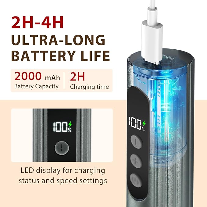 Callus Remover for feet- 2 in 1 Electric Foot File,Adjustable Speed Foot File with Sandpaper Discs & Grinding Heads, 9 Speeds Electric Foot Callus Remover, Pedicure Tools for Valentine's Day Gift-VivaGrace Women