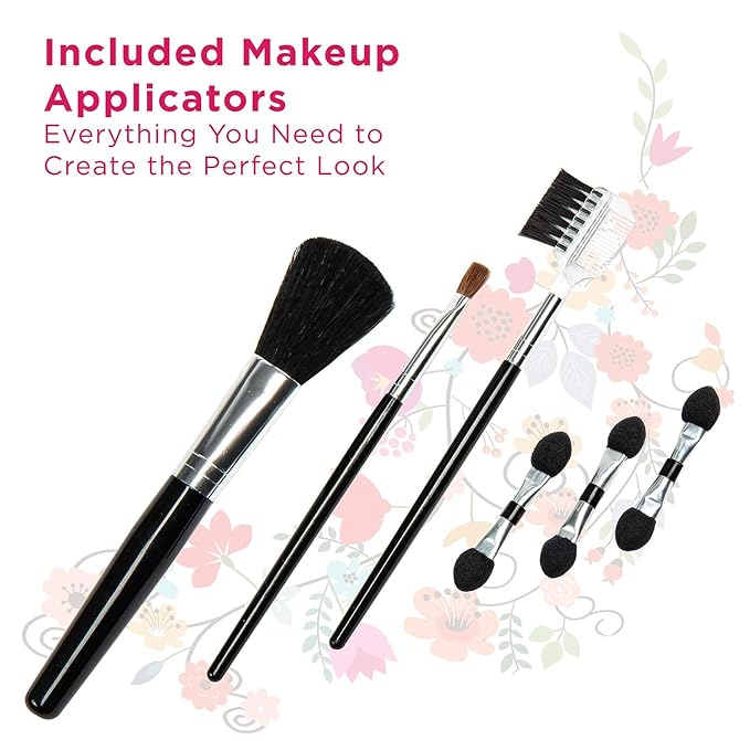 Makeup Kit Set - 32 Eye Shadows 6 Lip Glosses 2 Lip Gloss Wands 2 Lipsticks 1 Face Powder Duo 1 Blush Powder Duo 1 Mascara - Case with Carrying Handle-VivaGrace Women