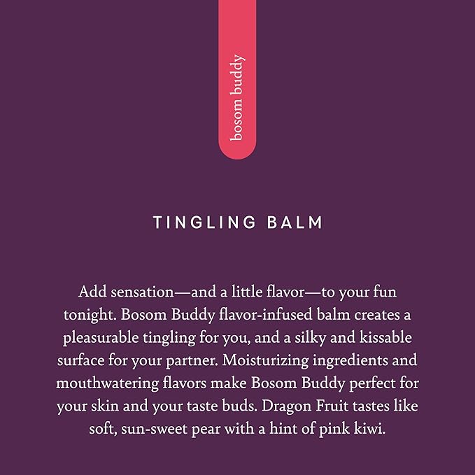 Pure Romance Bosom Buddy Tingling Flavored Lip & Nipple Balm, Dragon Fruit, 35 oz-VivaGrace Women