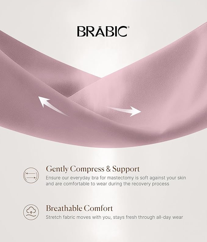 BRABIC Zip Front Closure Everyday Bra for Women Post Surgery Compression Support with Adjustable Straps Wirefree-VivaGrace Women