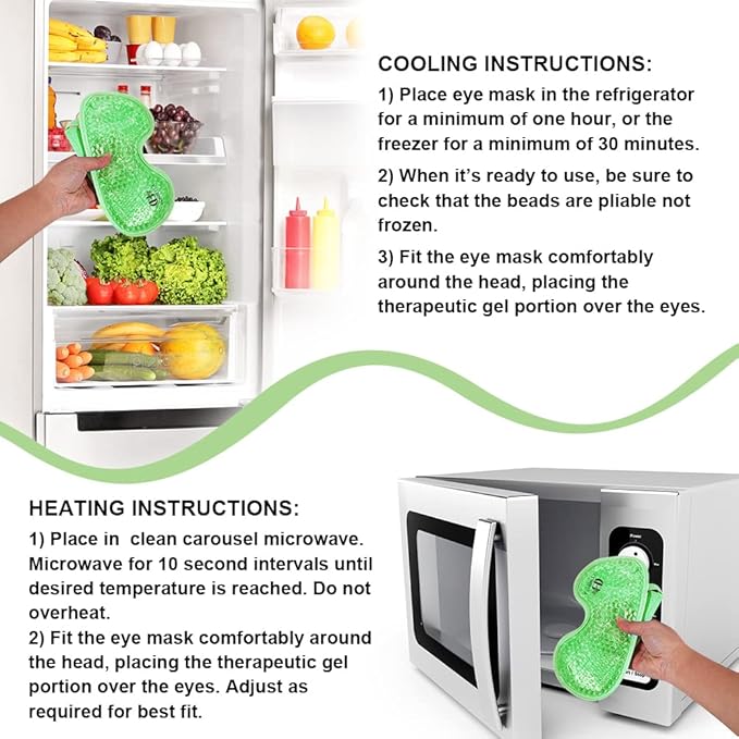 Cooling Eye Mask Gel Eye Mask Reusable Cold Eye Mask for Puffy Eyes, Eye Ice Pack Eye Mask with Soft Plush Backing for Dark Circles, Migraine, Stress Relief-VivaGrace Women