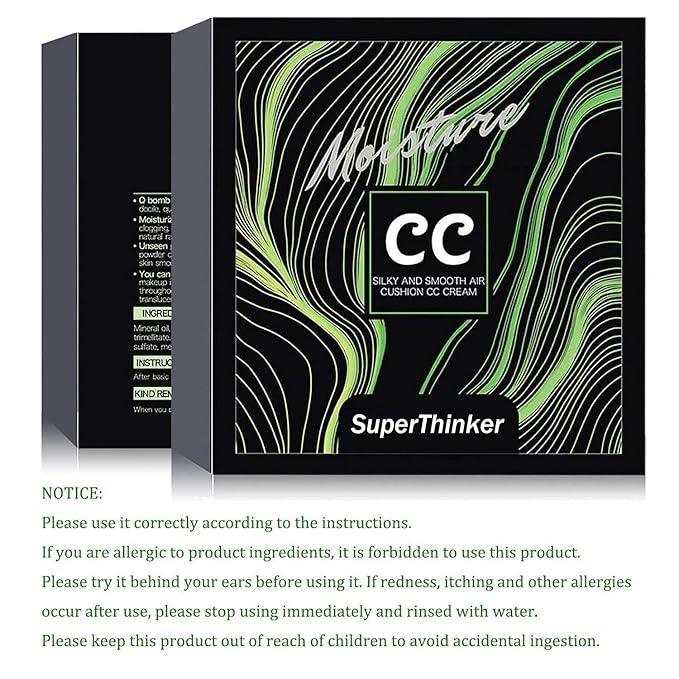 Mushroom Head Air Cushion CC Cream, BB Cream Face Makeup Foundation for Mature Skin Moisturizing Concealer Brighten Long-Lasting, Even Skin Tone for All Skin Types (2PCS Ivory)-VivaGrace Women