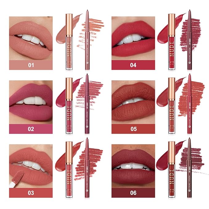 YOUNG VISION Liquid Lipstick & Lip liner Combo Set, Matte Lip Contour Kit - Durable, Waterproof, Kit de Labios Matte for Lasting Definition…-VivaGrace Women