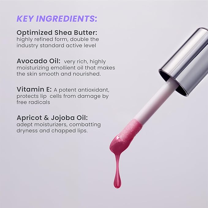 Wonderskin Lip Oil Rehab Serum - Tinted Lip Oil, Hydrating, Moisturizing, and Non-Sticky Deep Red Tint Serum for Dry Lips (Honey)-VivaGrace Women