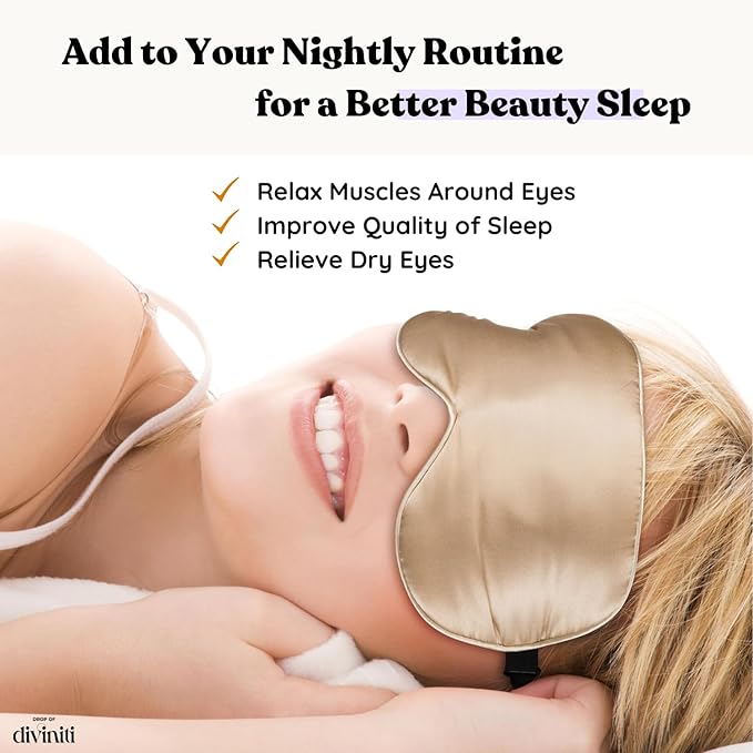 Heated Eye Mask for Dry Eye Relief - Stye Eye Treatment, Warming Eye Mask for Dry Eyes Mask Warm Compress for Eyes, Sinus Mask Heated Eye Patch - Dry Eye Mask Moist Heat Electric Warming - Champagne-VivaGrace Women