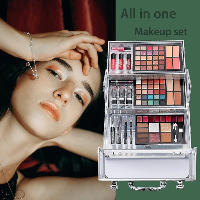 74 Colors Makeup Kit All-in-one Makeup Set, Cosmetic-Gift for Women -Include Makeup Brush Set, Eyeshadow Palette, Brow Powder, Eyebrow Pencil, Lip brush -(Multicolor 102)-VivaGrace Women