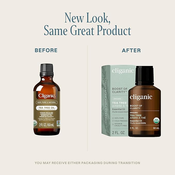 Cliganic Organic Tea Tree Essential Oil - 100% Pure Natural for Aromatherapy Diffuser | Non-GMO Verified (Packaging May Vary)-VivaGrace Women