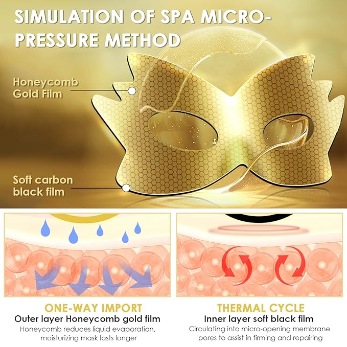 24k Gold Eye Masks, Under Eye Patches Honeycomb Eye Treatment Mask for Dark Circles and Puffiness, Eye Care Pads Skincare Reduce Puffy Wrinkles Eye Patch Gift for Adults Women Men Kids Girls -8 PCS-VivaGrace Women