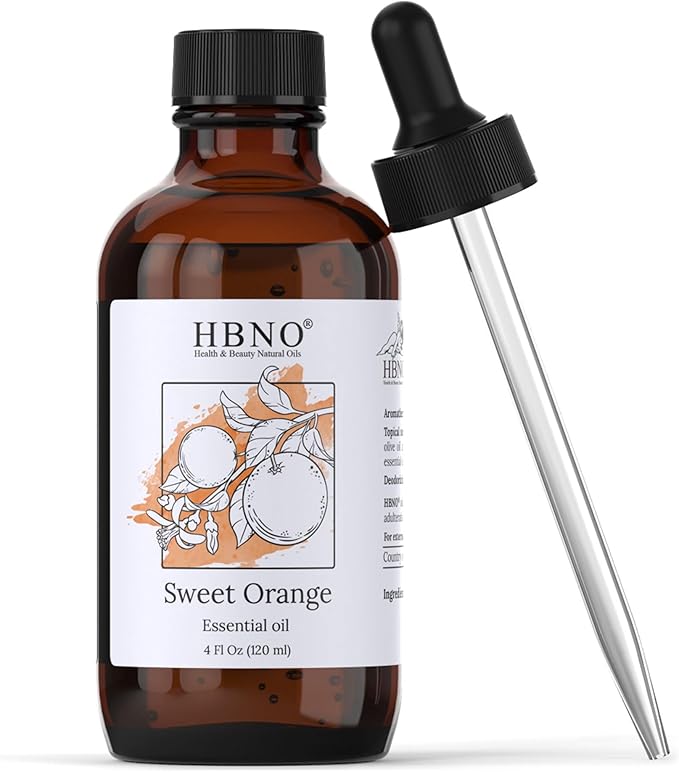 HBNO California Bottled Orange Essential Oil 4 fl oz (120ml) Value Size - Natural Orange Oil, Cold Pressed - Perfect for Cleaning, Aromatherapy, DIY, Soap & Diffuser-VivaGrace Women