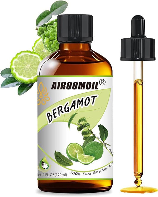 Bergamot Essential Oil Pure Citrus Oils Aromatherapy for Natural Reed Diffuser & Soap Making Fall Scents Room Spray Skin 4 Fl Oz-VivaGrace Women