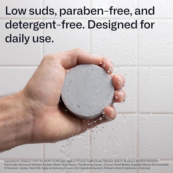 Modern Mammals Light Shampoo Bar - Gentler Wash for Better Hair, Minimalist Hair Care for Men, Low Lather, Conditioner, Sensitive Scalps, No Poo, Vegan, Natural Ingredients, Fragrance-Free (2.4oz Bar)-VivaGrace Women