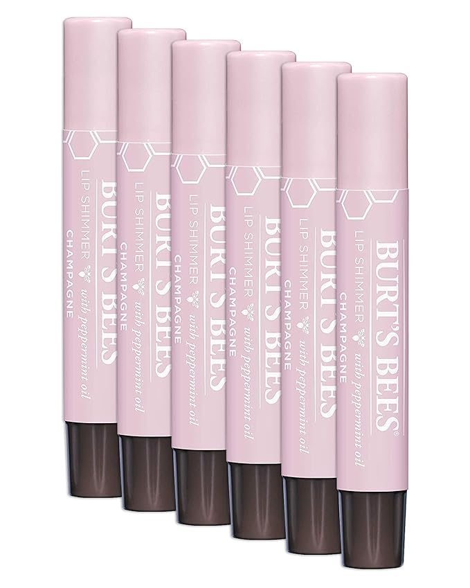 Burt's Bees Lip Shimmer, Champagne 0.09 oz (Pack of 6)-VivaGrace Women