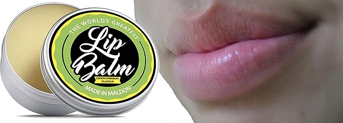 Lip Balm - Lemon Sherbet Flavoured Natural & Organic Lip Moisturizer Balm | Made with Shea Butter Beeswax Jojoba oil & Hemp Seed Oil, The Beard & the Wonderful Lip Balms for Dry & Cracked Lips | 15mL-VivaGrace Women