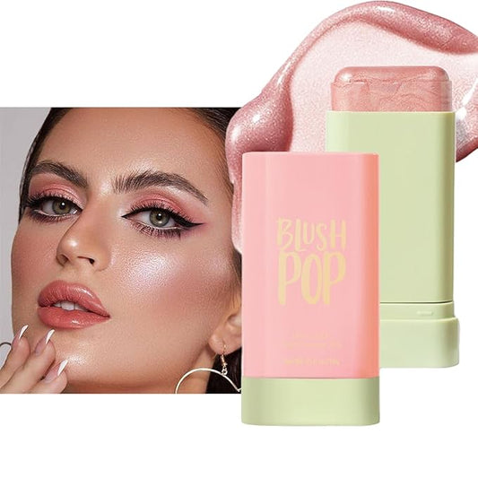 Blush Stick, Cream Blush Stick for Cheeks & Lips, Blendable Long-Lasting Multi-Use Contour Stick & Highlighter Makeup (#4 HIGHLIGHT)-VivaGrace Women