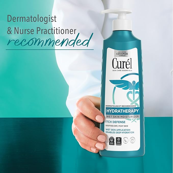 Curel Hydra Therapy In Shower Lotion, Itch Defense Body Moisturizer with Advanced Ceramide Complex, Vitamin E, & Oatmeal Extract, 12 Oz, Pack of 2-VivaGrace Women