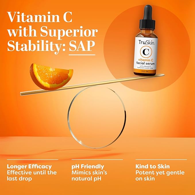 TruSkin Vitamin C Serum For Face – Anti Aging Face Serum with Vitamin C, Hyaluronic Acid, Vitamin E – Brightening Formula – Improve Appearance of Dark Spots, Tone, Fine Lines & Wrinkles, 1 Fl Oz-VivaGrace Women