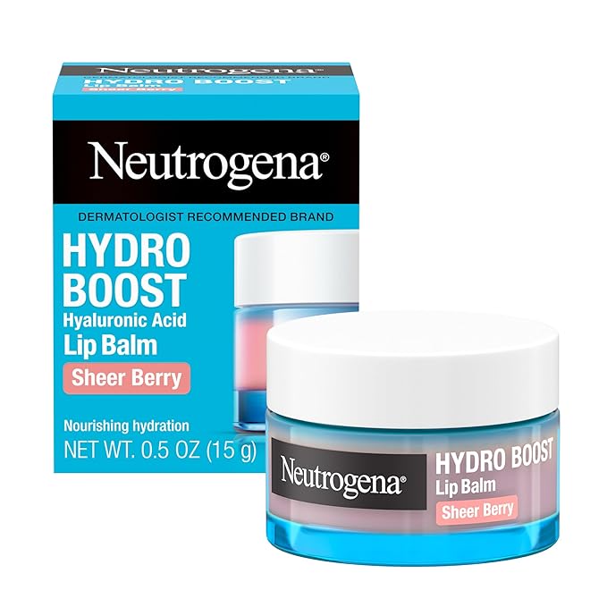 Neutrogena Hydro Boost Hyaluronic Acid Lip Balm, Nourishing Vitamin E Leaves Lips Feeling Hydrated, Sheer Pink Tinted Color with a Sweet Berry Flavor, Sheer Berry, 0.5 oz-VivaGrace Women