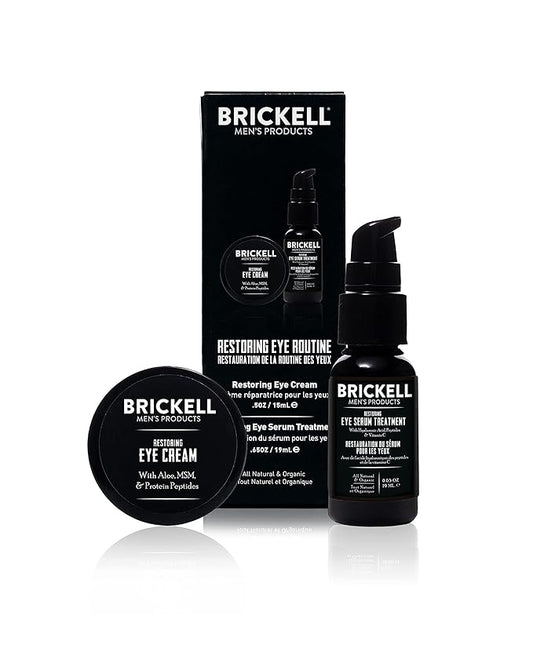 Brickell Men's Restoring Eye Routine for Men, Eye Serum and Eye Cream for Men, Natural and Organic, Unscented, Men's Skin Care Gift Set-VivaGrace Women