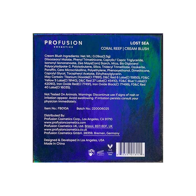 Profusion Cosmetics Sea Witch Cream Blush, Channel Your Inner Siren for Mesmerizing Look, Get Mermaid Glow and Achieve Stunning Cheek Color with Sea Witch Cream Blush (Violet Wave, 1)-VivaGrace Women
