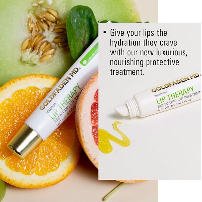 Goldfaden MD Lip Therapy | Restoring Lip Treatment | w/Peptides, Hyaluronic Acid, Fruit Berry Wax, Borage Oil, Rose Hip Oil & Vitamin E | Nourishes, Hydrates & Plumps Appearance 0.5 ﬂ oz / 15 mL-VivaGrace Women