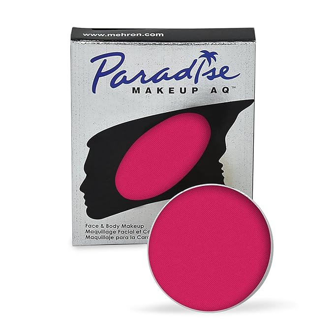 Mehron Makeup Paradise Makeup AQ Refill Size | Stage & Screen, Face & Body Painting, Beauty, Cosplay, and Halloween | Water Activated Face Paint, Body Paint, Cosplay Makeup .25 oz (7 ml) (DARK PINK)-VivaGrace Women