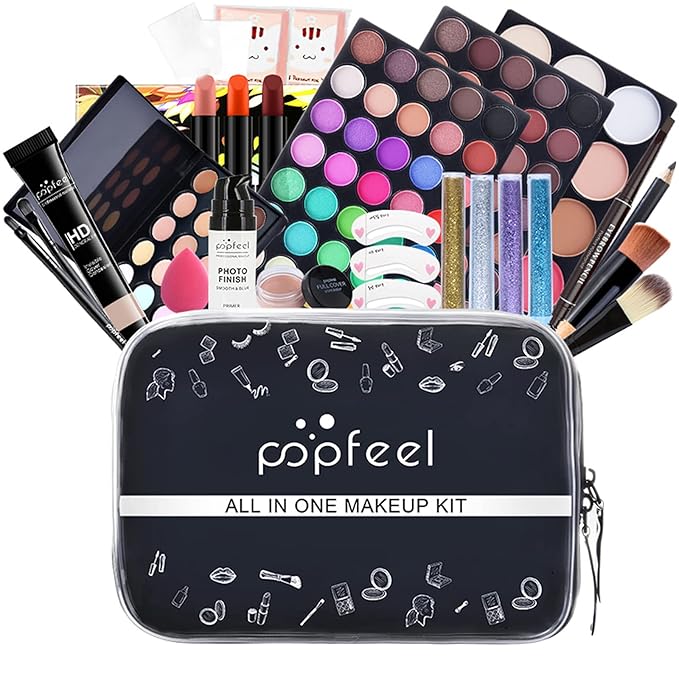 Multi-purpose Makeup Kit All-in-One Makeup Gift Set Colours Mix Eyeshadow Concealer Lip Gloss Pressed Powder and Powder Blusher Cosmetic Makeup Palette Set Kit #093-VivaGrace Women
