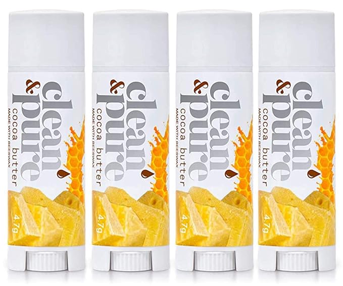 Lip Balm 4-Pack (Cocoa Butter) | Lip Care Set With 100% All Natural Beeswax | Vitamin E Oil | Flavored Lip Balm for Dry, Chapped Lips | Made in Australia…-VivaGrace Women