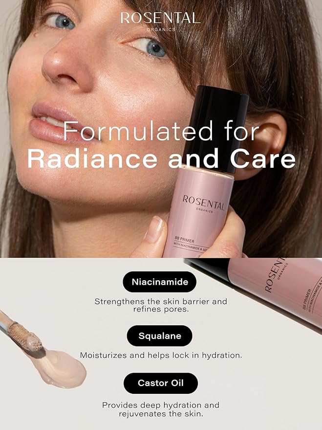 Organics BB Primer | with Niacinamide & Squalane – Pore-Refining, Illuminating, Hydrating Primer for a Fresh Glow Look and Smooth Texture, 25 ml-VivaGrace Women