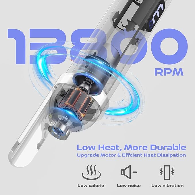 Electric Nail Drill, Cordless Drill, Portable Nail File Kit for Thick Toenails, Nail Dril Machine Professional Manicure Pedicure for Hand Natural Nails Care (White)-VivaGrace Women