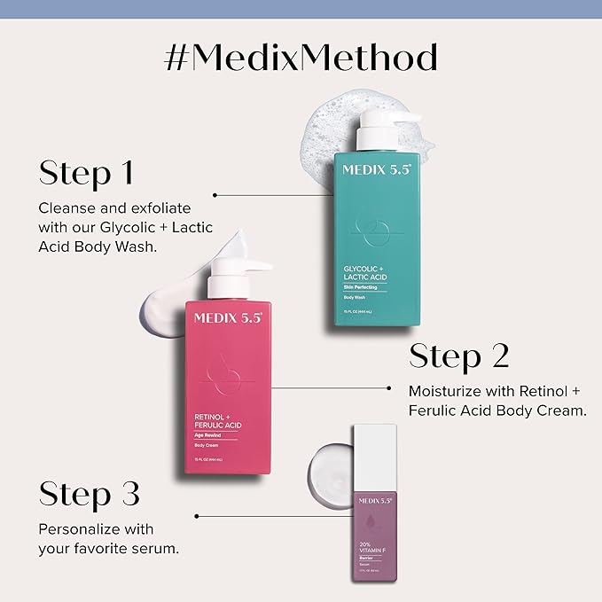 Medix 5.5 Retinol Body Lotion Firming Moisturizer | Crepey Skincare Treatment | Retinol Body Cream | Anti Aging Firming Cream For Women Targets Look Of Crepe Skin, Wrinkles, & Sagging Skin, 2-Pack-VivaGrace Women