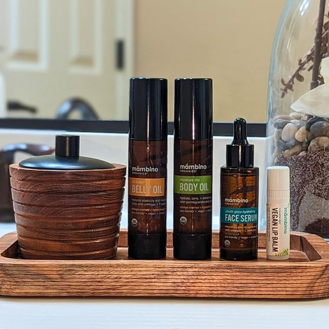 Mambino Organics Bun in the Oven Kit – All Natural Skincare Set for Pregnant Women – Anti-stretch mark, Body Moisturizer, Lip Balm Gift Pregnancy Gift Set for First time Moms-VivaGrace Women