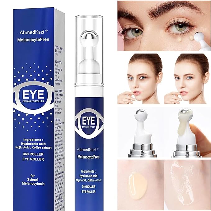5% Caffeine Eye Serum and Under Eye Roller Cream with 360° Massage Ball for Dark Circles and Puffiness | Under Eye Bags Reduce Wrinkles & Fine Lines | Suitable for All Skin Types | Aloe Scented-VivaGrace Women
