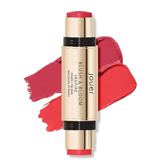 Jouer Blush & Bloom Cheek + Lip Duo - Hydrating Cream Blush Stick for Lip and Cheek Tint - Moisturizing Rose Hip and Squalane Oil Formula, Inspire-VivaGrace Women
