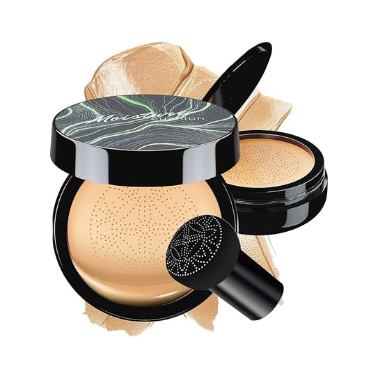 Mushroom Head Air Cushion CC Cream BB Cream Makeup Foundation Moisturizing Concealer Long Lasting Full Coverage Waterproof Foundation Makeup Even Skin Tone Makeup Base Primer (Buff Beige)-VivaGrace Women