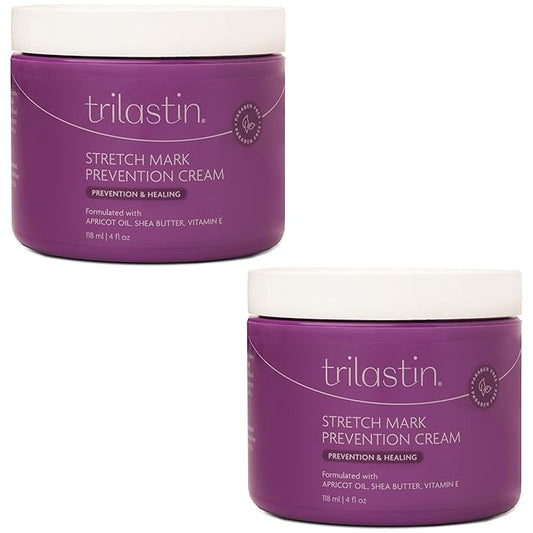 TriLASTIN Maternity Stretch Mark Prevention Cream (4Oz) - Hypoallergenic & Paraben-Free for Pregnancy & Postpartum - Maternity Belly Cream (2 Pack)-VivaGrace Women