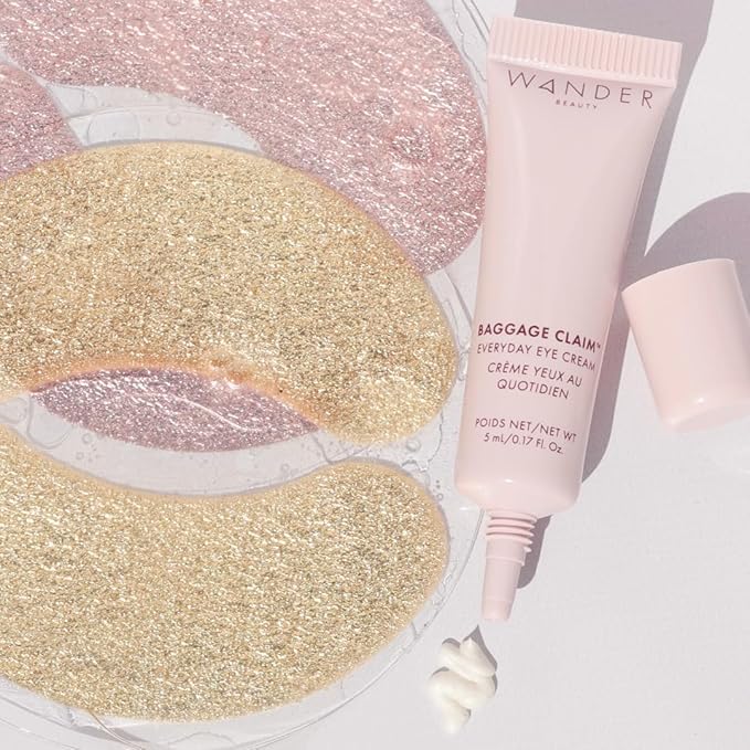 Wander Beauty Bright Eyes Baggage Claim Set - Skin Care Gift Set Includes Award-Winning Under Eye Masks & Eye Cream - The Perfect Gift for Brighter Under Eyes - Clean Beauty Gifts for Women - 0.33 oz-VivaGrace Women