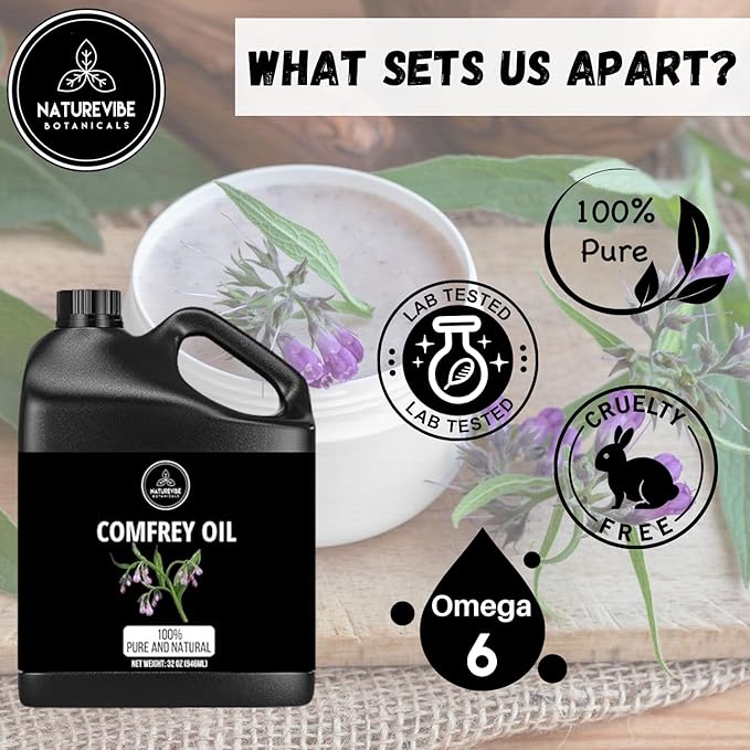 Naturevibe Botanicals Comfrey Oil 32 Ounces | 100% Pure and Natural | Great for Skin Care and Hair Care-VivaGrace Women