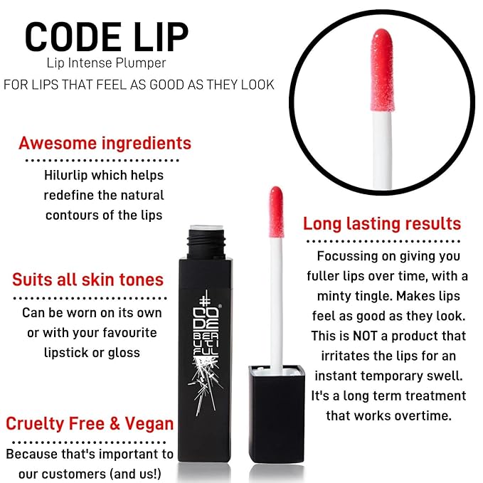 Lip Plumping Treatment Gloss for Fuller Plumper Lips | Long Lasting | Hyaluronic Acid Infused | Vegan & Cruelty Free | Lip Intense Plumper 7ml-VivaGrace Women