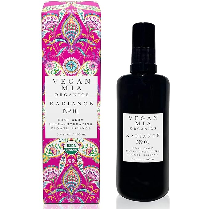 Organics - Radiance, Ultra-Hydrating Rose Water Spray for Face and Neck, Face Mist with Organic Rose Flower Essence, Facial Mist for All Skin Types, Hydrates Dry and Dull Skin, 3.4 fl oz-VivaGrace Women