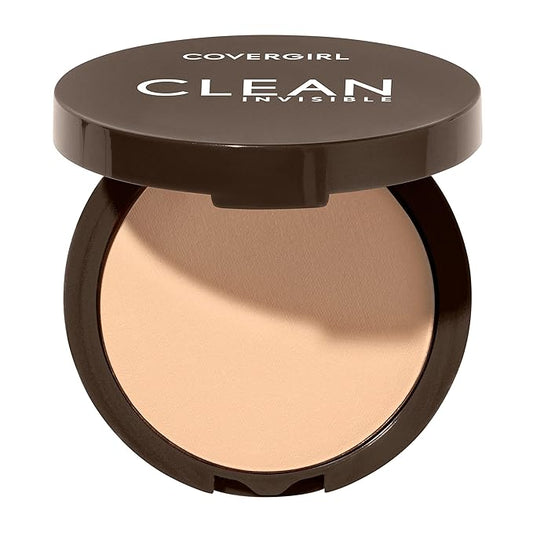 Covergirl Clean Invisible Pressed Powder, Lightweight, Breathable, Vegan Formula, Classic Ivory 110, 0.38oz-VivaGrace Women
