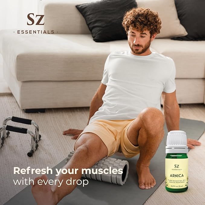 Arnica Essential Oil (Arnica Montana) – Therapeutic Grade, 100% Pure & Undiluted with Fresh Herbal Aroma for Soothing Relief, Aromatherapy, Muscle Recovery & Skin Care - Vegan 0.17 oz-VivaGrace Women